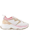 Msgm Attack White Suede And Tech Mesh Sneakers In Multicolor