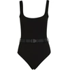 Off-white Belted One-piece Swimsuit In Black