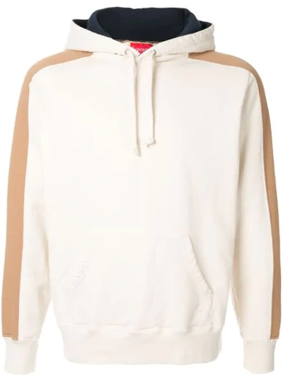 Supreme Panelled Hoodie In White