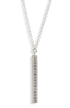 Anna Beck Long Vertical Bar Charity Pendant Necklace In Silver