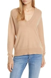 Equipment Madalene V-neck Cashmere Sweater In Camel