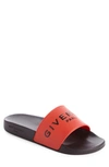 Givenchy Embroidered Logo Slides In Orange