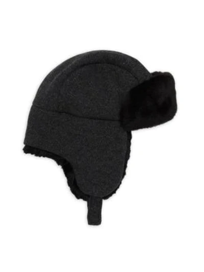 Inverni Matilde Rabbit-fur Lined Trapper Hat In Charcoal