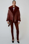 Acne Studios Velocite Cardinal Red / Cardinal Red In Shearling Aviator Jacket