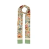 BURBERRY FLORAL AND MONOGRAM PRINT SILK SKINNY SCARF