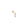 KISMET BY MILKA KISMET BY MILKA 14CT ROSE GOLD AND DIAMOND TWO SOLITAIRE PIERCING (SINGLE)