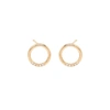 ZOË CHICCO 14CT YELLOW GOLD AND DIAMOND FIVE SMALL FRONT CIRCLE EARRINGS,3146467