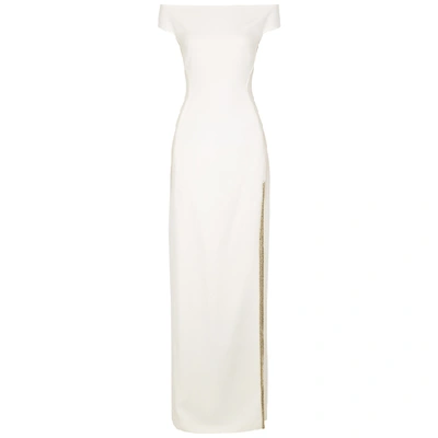 Stella Mccartney White Embellished Off-the-shoulder Gown