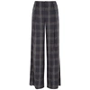 VINCE Navy checked wide-leg trousers