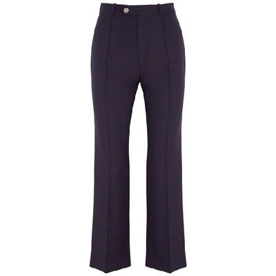 Chloé Navy Cropped Straight-leg Trousers
