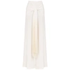 STELLA MCCARTNEY Ivory fringed wide-leg silk trousers