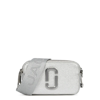 Marc Jacobs The Snapshot Dtm Metallic Coated Leather Camera Bag In Silver