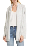 Allude Wool & Cashmere Open Cardigan In Grey