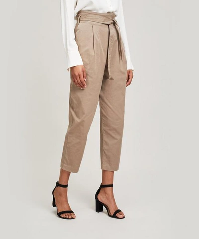 J Brand Via High-rise Tapered Trousers In Deckard