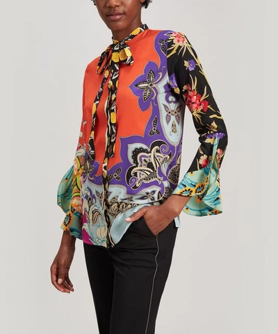 Etro Indian Paisley Silk Shirt In Red
