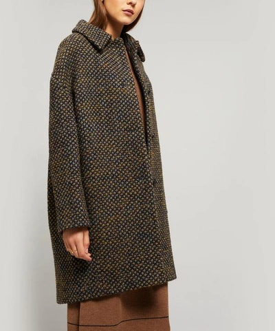 A.p.c. Lise Wool-blend Cocoon Coat In Navy