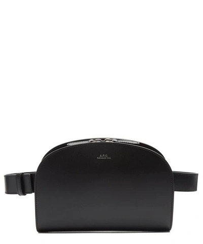 Apc Half Moon Leather Belt Bag In Black