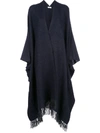 BRUNELLO CUCINELLI FRINGED KNITTED CAPE