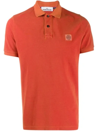 Stone Island Logo Patch Polo Shirt - 红色 In Red