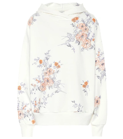 Dries Van Noten Floral Embroidered Cotton Hoodie In White