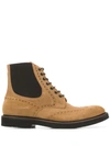 ELEVENTY PERFORATED LACE-UP BOOTS