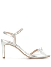 Stuart Weitzman Heeled Gloria Sandals In Silver