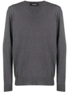 Dsquared2 V-neck Sweater In Grey