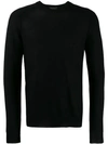 Roberto Collina Ribbed-knit Crew Neck Sweater In Black