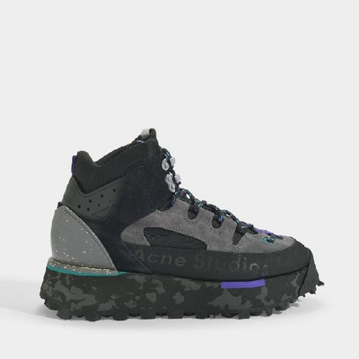 Acne Studios Bertrand W Hiking Boots In Black Calf Leather