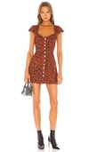 Miaou Leopard Print Gigi Dress In Red Leopard