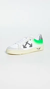 Off-white Arrow 2.0 Distressed Leather And Suede Sneakers In White/silver