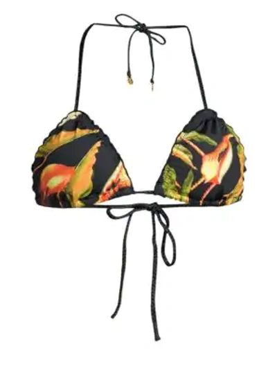 Sinesia Karol Thais Print Triangle Bikini Top In Tulipa