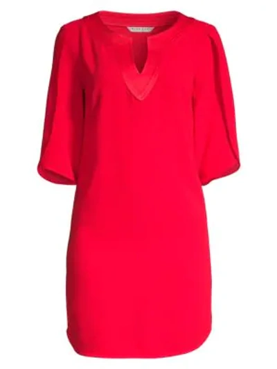 Trina Turk Clairette Tulip-sleeve Shift Dress In Rioja