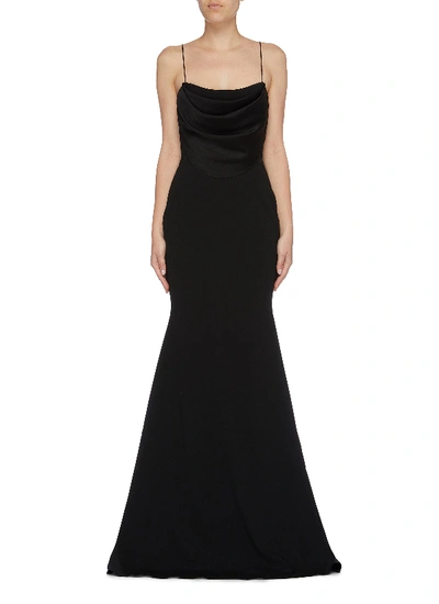 Alex Perry 'clay' Satin Panel Crepe Gown