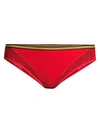 STELLA MCCARTNEY Classic Stripe Trim Mesh Insert Bikini Bottom