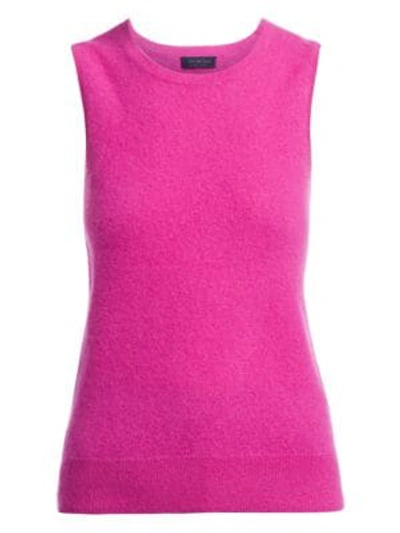 Saks Fifth Avenue Collection Classic Cashmere Shell In Fuchsia Pink