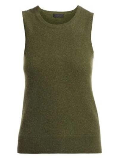 Saks Fifth Avenue Collection Classic Cashmere Shell In Olive Moss