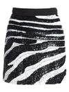 AMEN Zebra Sequin Mini Skirt
