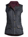 Barbour Cavalry Quilted Vest In Navy Merlot