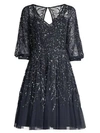 AIDAN MATTOX Sequined Fit-&-Flare Dress