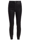 7 For All Mankind High Rise Ankle Skinny Jeans In Slim Illusion Luxe Black In Black Rinse