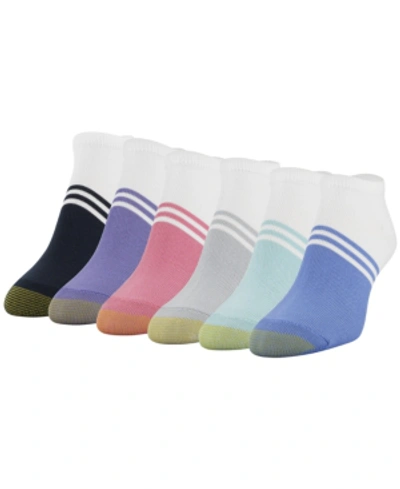 Gold Toe Women's Color Block 6 Pack Sock Liners In French Blue