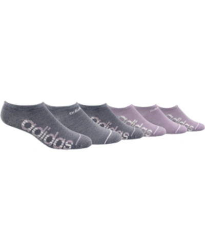 Adidas Originals Adidas 6-pk. Superlite No-show Women's Socks In Grey - Clear Onix Marl/ Mauve/ White/ Clear Grey
