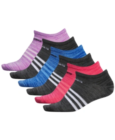 Adidas Originals Adidas 6-pk. Superlite No-show Women's Socks In Black - Grey Six Space Dye/ White Real Pink - Bold Pink