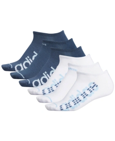 Adidas Originals Adidas 6-pk. Superlite No-show Women's Socks In White/ Glow Blue/ Tech Ink Grey/ White