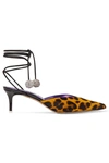 ATTICO TINA LEOPARD-PRINT CALF HAIR MULES