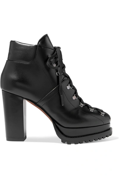 Alaïa 100 Leather Ankle Boots In Black