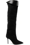 AQUAZZURA LANCASTER 95 SUEDE KNEE BOOTS