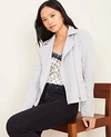 ANN TAYLOR HERRINGBONE KNIT MOTO JACKET,510653