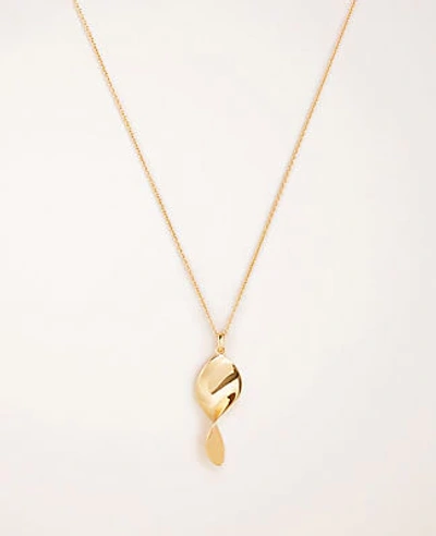 Ann Taylor Twisted Metal Pendant Necklace In Gold